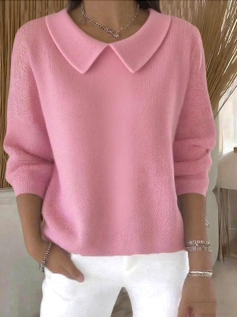 Women's Elegant Casual Peter Pan Collar 3/4 Sleeve Sweater