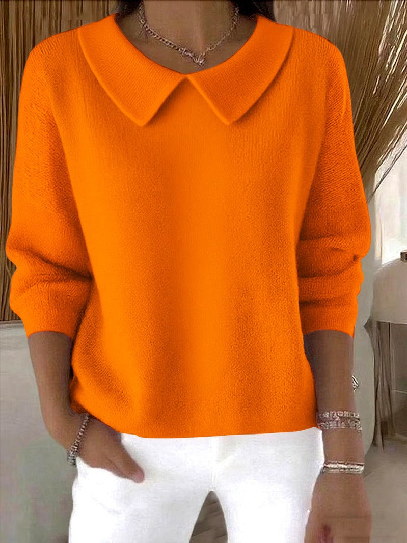 Women's Elegant Casual Peter Pan Collar 3/4 Sleeve Sweater