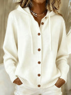 Women's casual hooded knitted cardigan