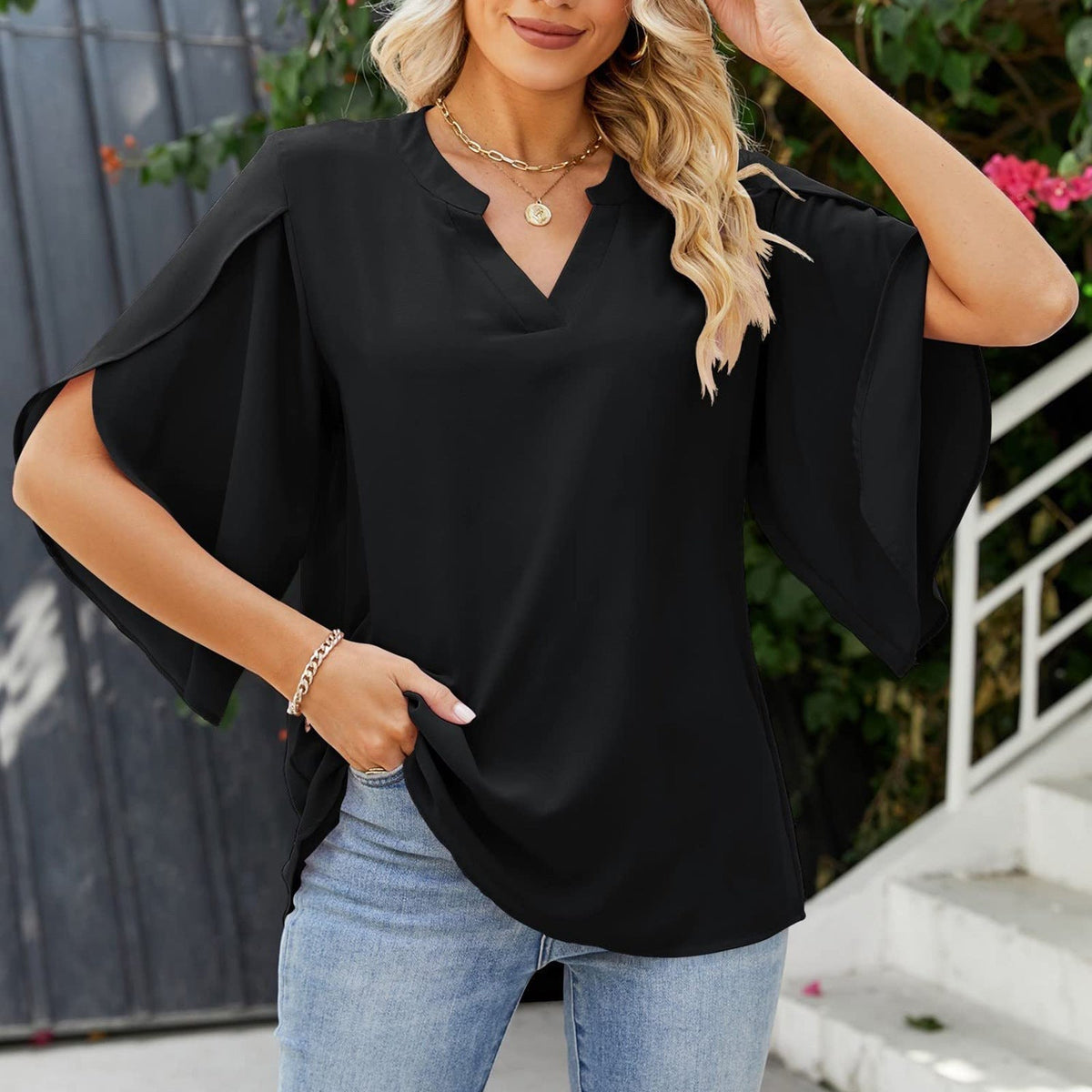 Elegant V-Neck Top