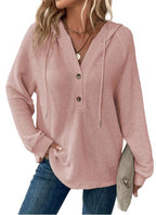 🔥Last day 70% off🔥-Women's Soft Solid Color Henley Collar Sweater Top