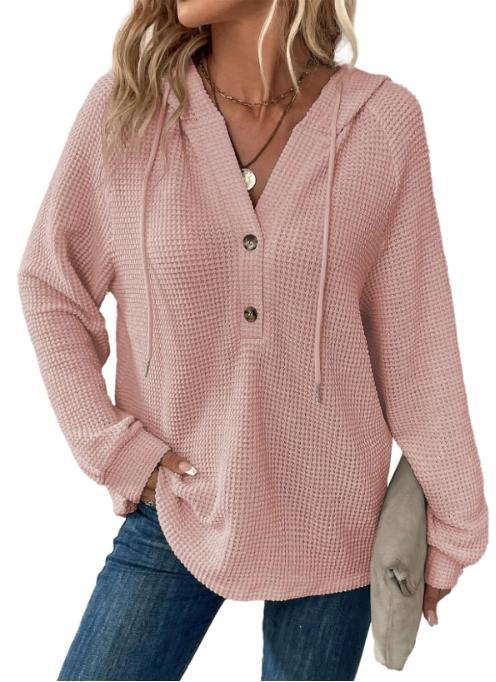 🔥Last day 70% off🔥-Women's Soft Solid Color Henley Collar Sweater Top