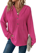 🔥Last day 70% off🔥-Women's Soft Solid Color Henley Collar Sweater Top