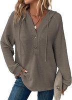 🔥Last day 70% off🔥-Women's Soft Solid Color Henley Collar Sweater Top