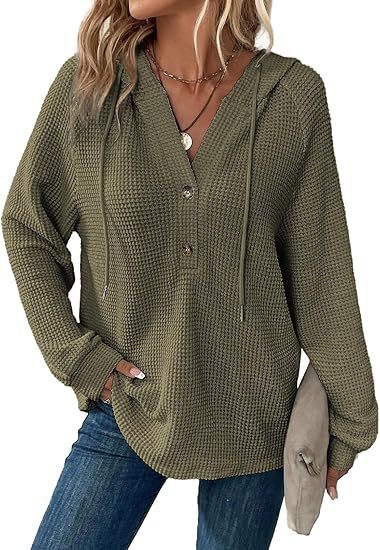 🔥Last day 70% off🔥-Women's Soft Solid Color Henley Collar Sweater Top