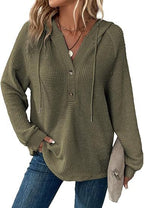 🔥Last day 70% off🔥-Women's Soft Solid Color Henley Collar Sweater Top