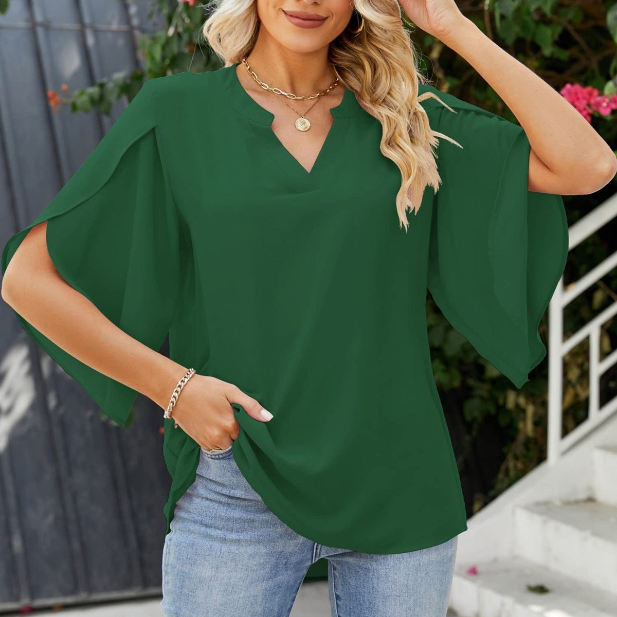 Elegant V-Neck Top