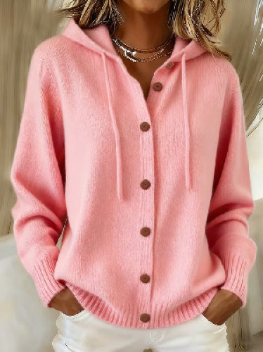 Women's casual hooded knitted cardigan