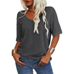 ✨Women's Solid Color V-Neck T-shirt [On Sale & Quick Ship!]